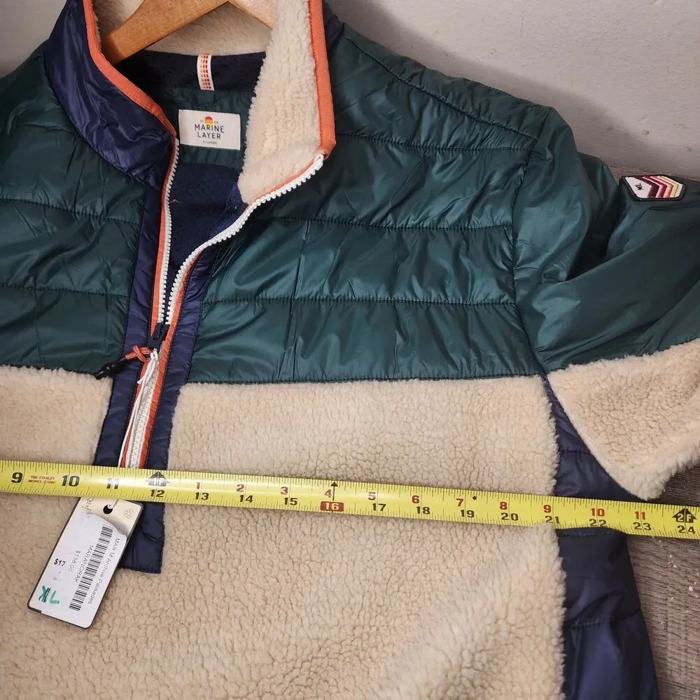 Marine Layer Archive Palisades Anorak Sherpa Fleece 1/2 Zip Mens XL Gorpcore